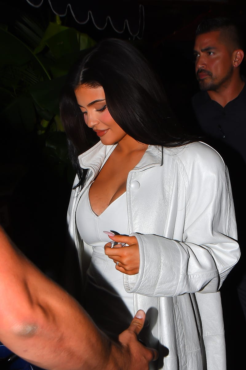 Kylie Jenner is seen out for dinner in Manhattan after announcing her second pregnancy on September 08, 2021 in New York City. 