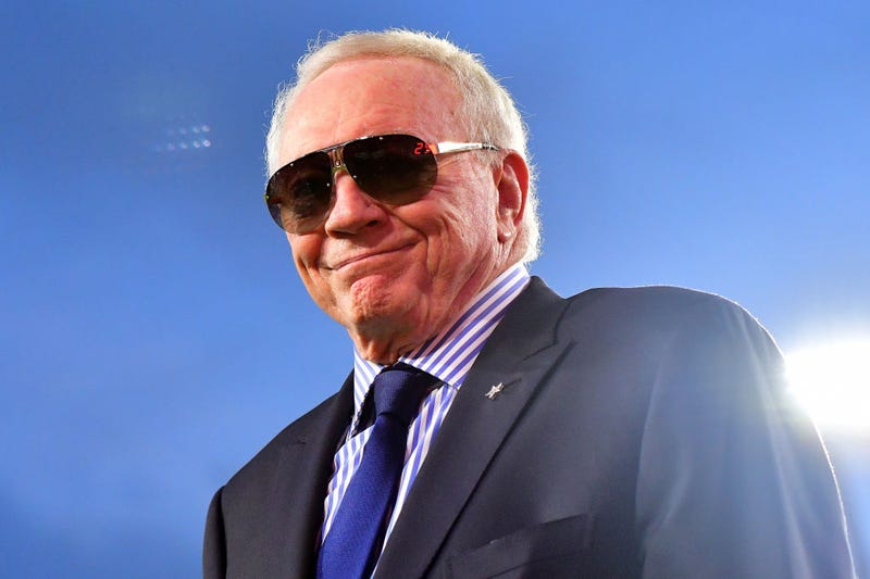 Owner Jerry Jones of the Dallas Cowboys looks on before the game against the Tampa Bay Buccaneers at Raymond James Stadium on September 09, 2021 in Tampa, Florida.