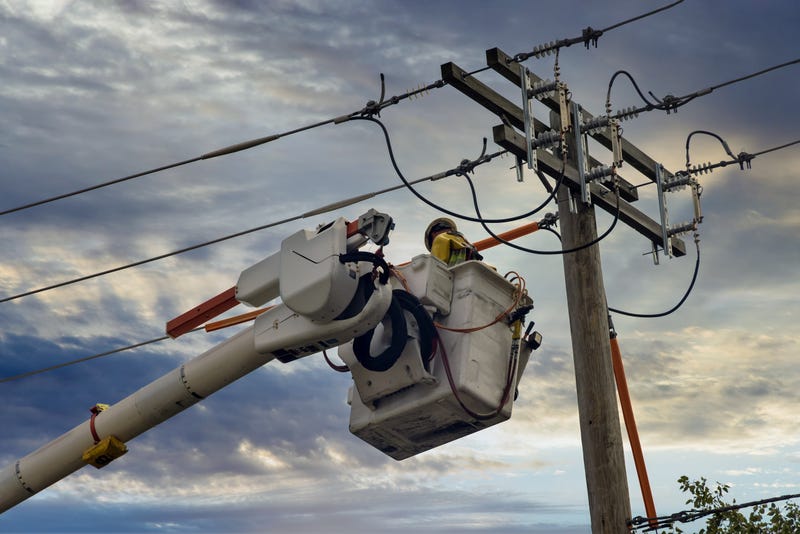Crews working on power lines