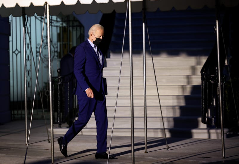 President Joe Biden departs the White House for New York on September 10, 2021 in Washington, DC.