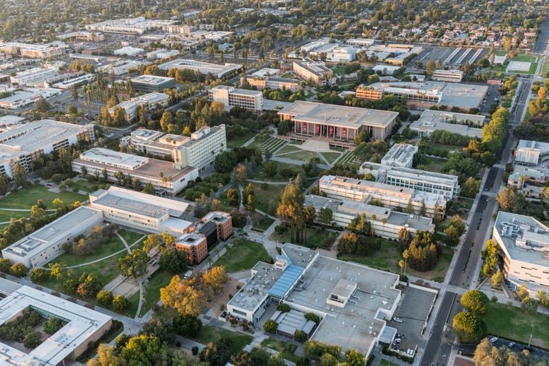 aerial view of college campus
