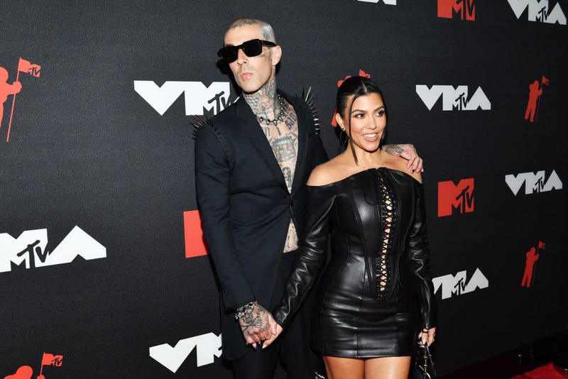  Kourtney Kardashian and Travis Barker attend the 2021 MTV Video Music Awards at Barclays Center on September 12, 2021 in the Brooklyn borough of New York City.