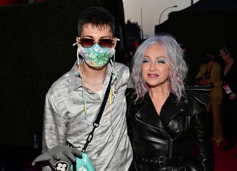 Declyn Lauper Thornton and Cyndi Lauper attend the 2021 MTV Video Music Awards at Barclays Center on September 12, 2021. 