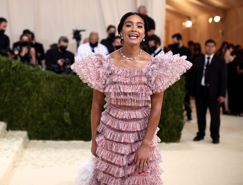 Host Rachel Smith attends The 2021 Met Gala Celebrating In America: A Lexicon Of Fashion at Metropolitan Museum of Art on September 13, 2021 in New York City. 