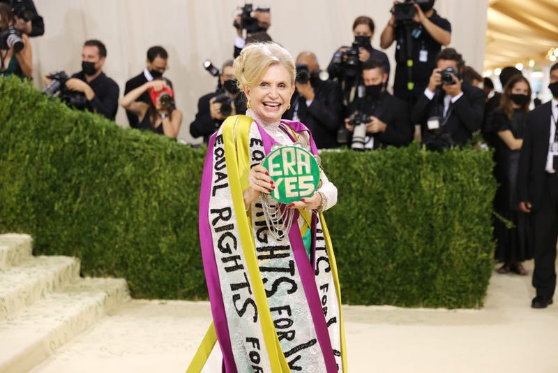 Carolyn Maloney attends The 2021 Met Gala Celebrating In America: A Lexicon Of Fashion at Metropolitan Museum of Art on September 13, 2021 in New York City. 