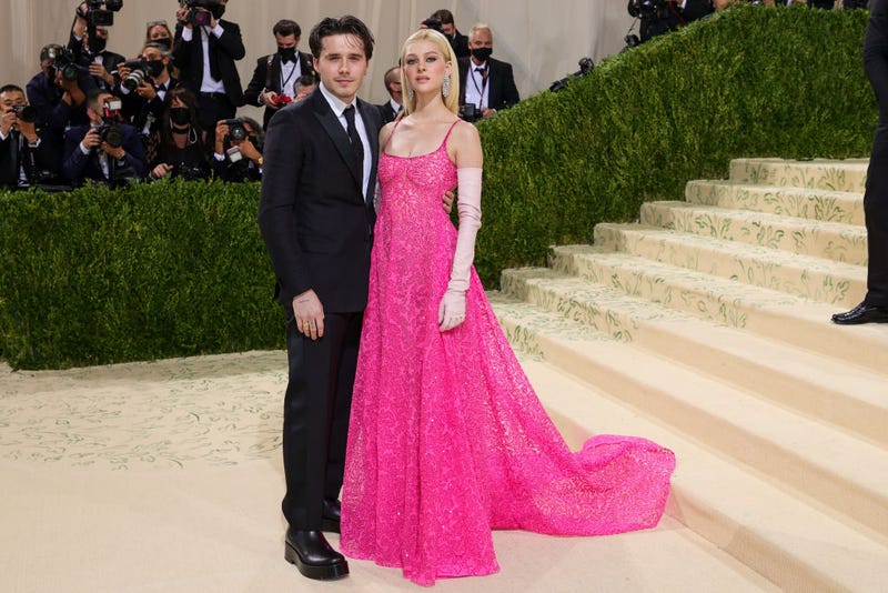 Brooklyn Beckham and Nicola Peltz attend The 2021 Met Gala Celebrating In America: A Lexicon Of Fashion at Metropolitan Museum of Art on September 13, 2021 in New York City. 