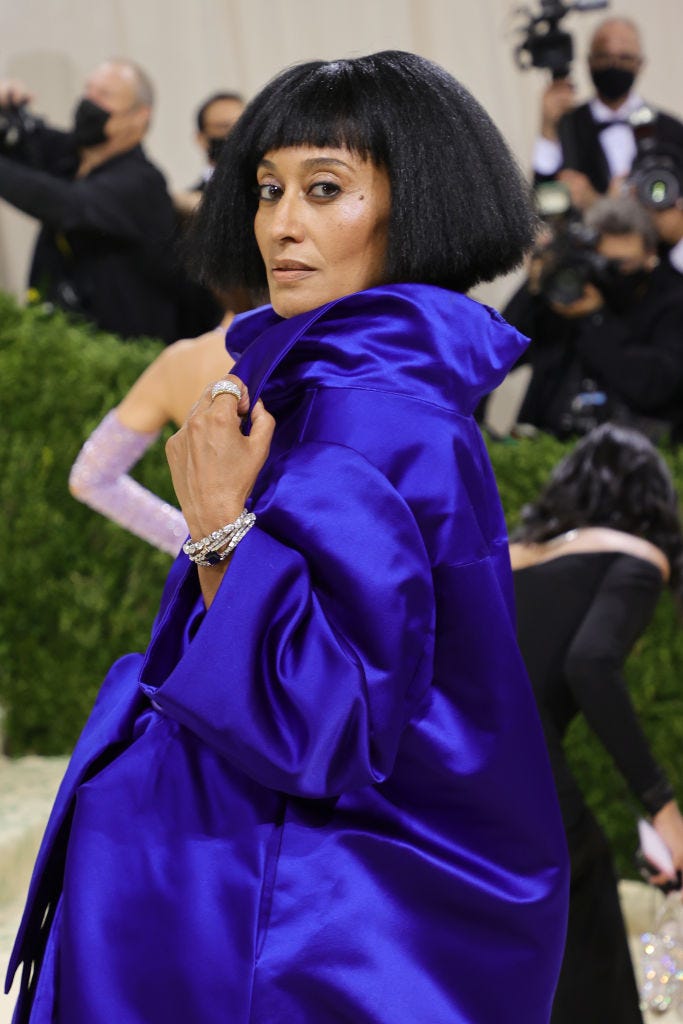 Tracee Ellis Ross attends The 2021 Met Gala Celebrating In America: A Lexicon Of Fashion at Metropolitan Museum of Art on September 13, 2021 in New York City.