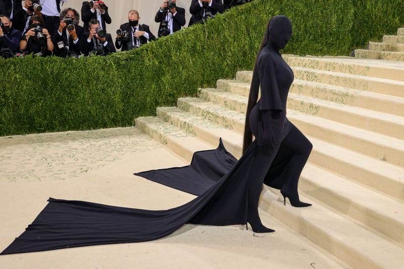 Kim Kardashian attends The 2021 Met Gala Celebrating In America: A Lexicon Of Fashion at Metropolitan Museum of Art on September 13, 2021 in New York City.