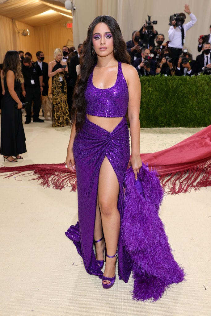 Camila Cabello attends The 2021 Met Gala Celebrating In America: A Lexicon Of Fashion at Metropolitan Museum of Art on September 13, 2021 in New York City