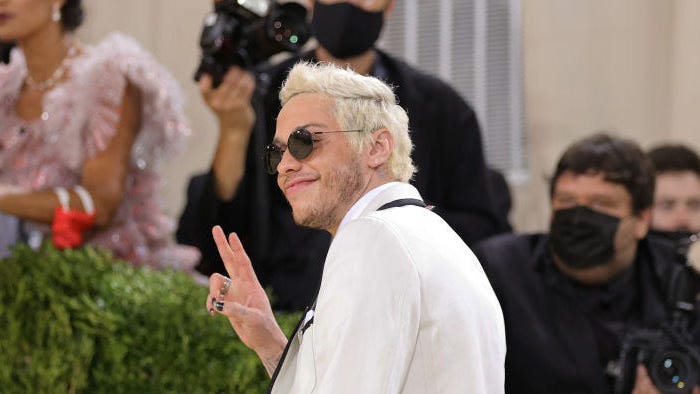 Pete Davidson attends The 2021 Met Gala Celebrating In America: A Lexicon Of Fashion at Metropolitan Museum of Art on September 13, 2021 in New York City
