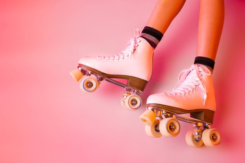 pink roller skates