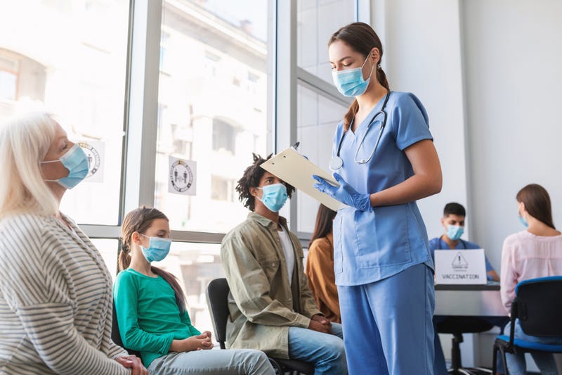 People waiting in a medical facility