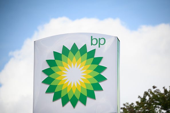 BP gas station sign. 