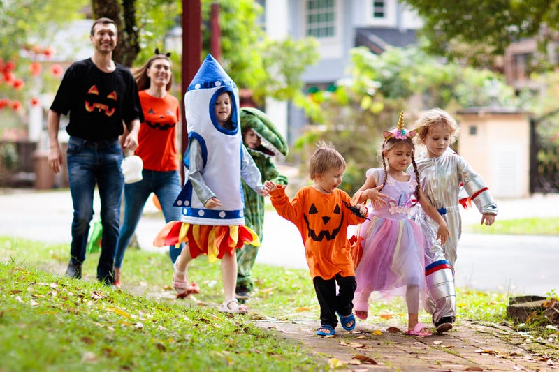 A family enjoying Halloween