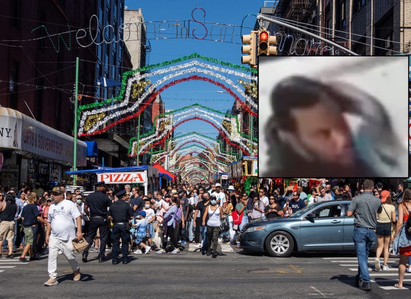 Police are searching for the suspect on the left in the Sept. 16 attack during Little Italy’s Feast of San Gennaro festival