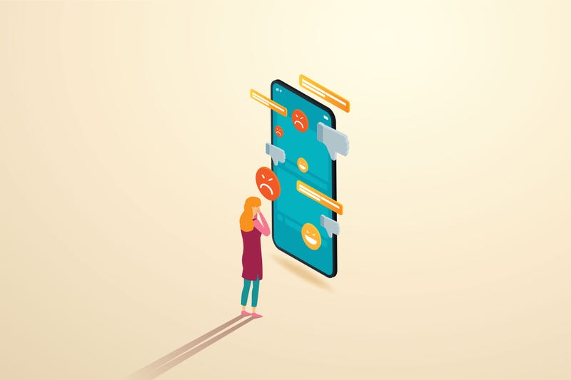 Social media stress stock illustration