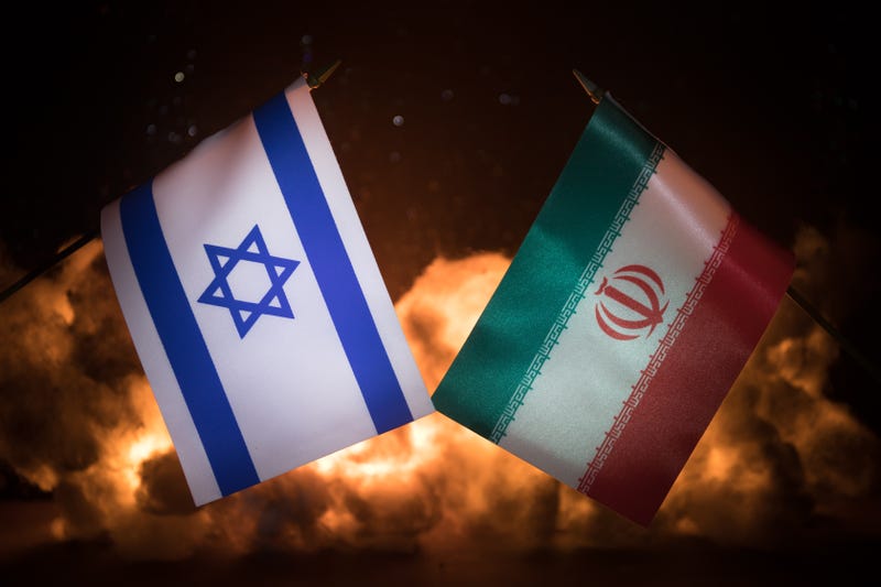 Israel and Iran flags