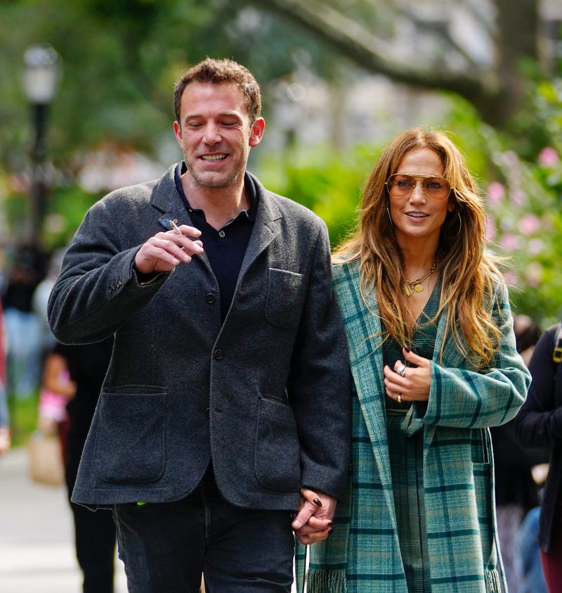 Jennifer Lopez and Ben Affleck are seen on September 26, 2021 in New York City.