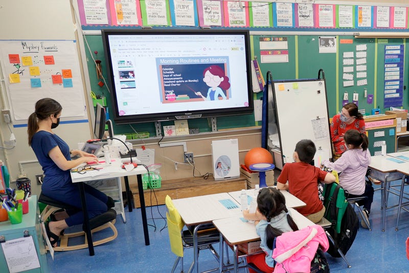 A public school classroom in Manhattan last month