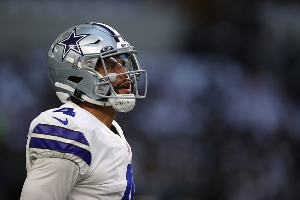 Dak Prescott and the Cowboys are wearing their white uniform tops in Week 1. 