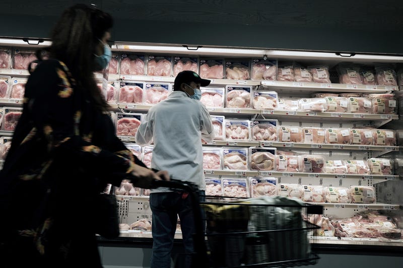 Food is displayed for sale in a market in Manhattan on September 29, 2021.