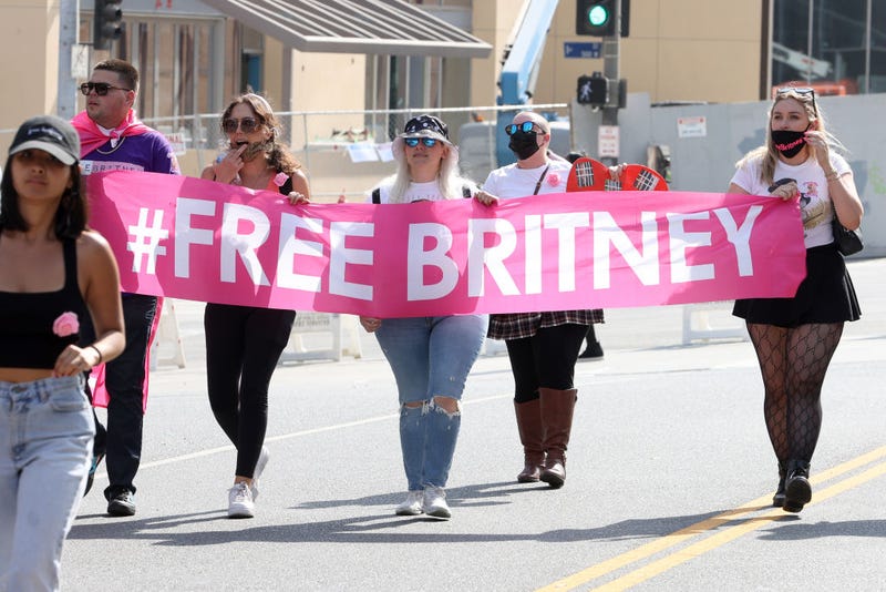 #FreeBritney supporters in Los Angeles on Sept. 29, 2021.