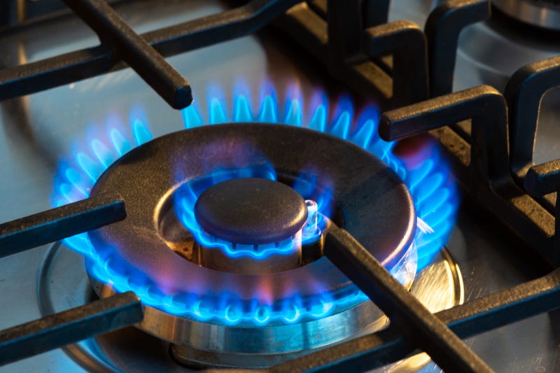 gas burner on stovetop
