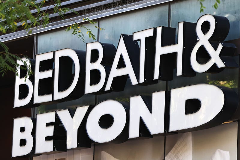 The Bed Bath & Beyond signage is seen on October 01, 2021 in the Tribeca neighborhood in New York City.