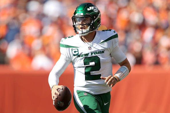 Zach Wilson is the No. 21 quarterback in the NFL for 2022. 