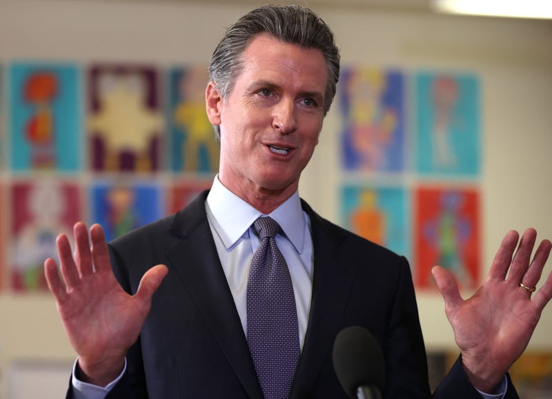 Gov. Gavin Newsom speaks during a news conference after meeting with students at James Denman Middle School on October 01, 2021 in San Francisco