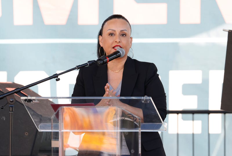 Nury Martinez attends Women's March Action: March 4 Reproductive Rights at Pershing Square on October 02, 2021 in Los Angeles, California.