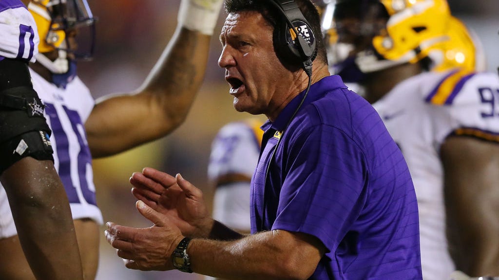 An LSU clarification before Arkansas: Nobody 'dictating to me' on QB battle, Orgeron says