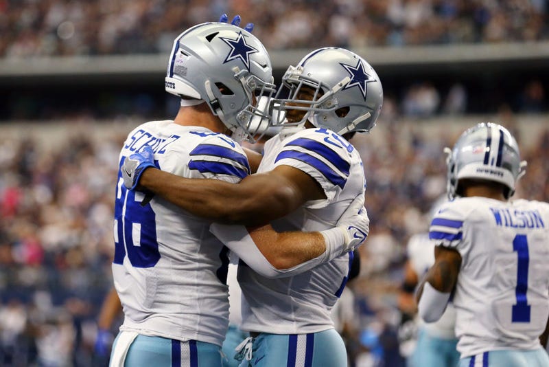 Amari Cooper #19 after a touchdown during the third quarter against the Carolina Panthers at AT&T Stadium on October 03, 2021 in Arlington, Texas.