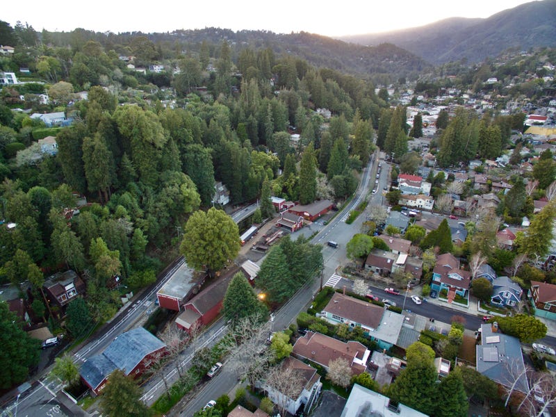 An image of Mill Valley, California taken by drone looking northwest.