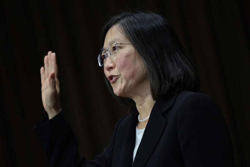 Lucy Koh is sworn in prior to testifying before the Senate Judiciary Committee October 6, 2021 in Washington, DC.