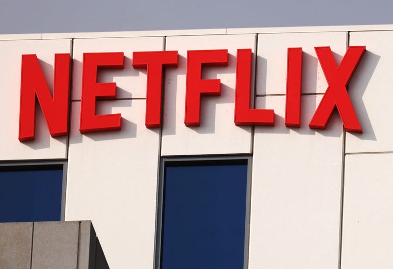 The Netflix logo is displayed at Netflix offices on Sunset Boulevard on May 29, 2019 in Los Angeles, California.
