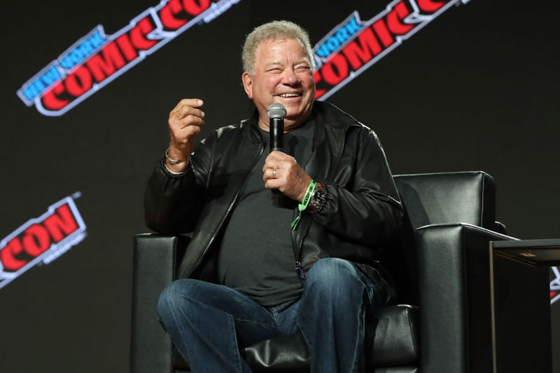 William Shatner speaks at the William Shatner Spotlight panel during Day 1 of New York Comic Con 2021.