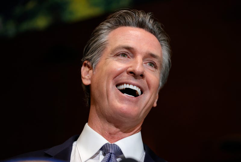 California Gov. Gavin Newsom speaks during a news conference at Kingston 11 Cuisine on October 08, 2021 in Oakland, California.