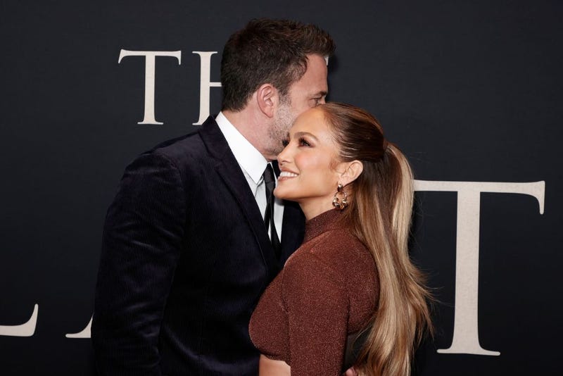 Ben Affleck and Jennifer Lopez at the premiere of "The Last Duel"