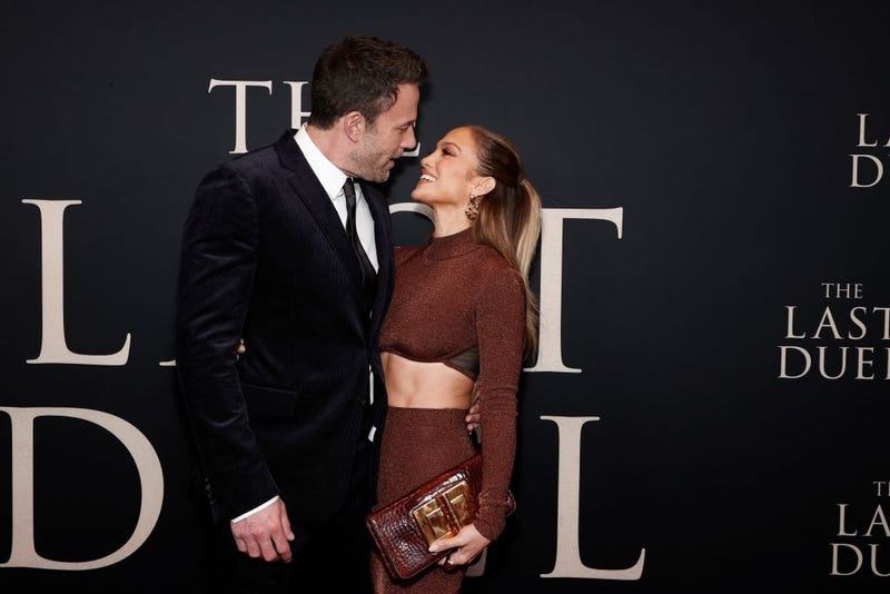 Ben Affleck and Jennifer Lopez attend "The Last Duel" New York Premiere at Rose Theater at Jazz at Lincoln Center's Frederick P. Rose Hall on October 09, 2021 in New York City