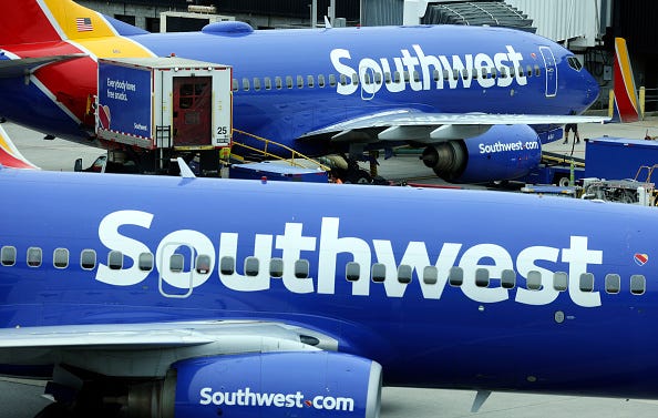 Southwest Airlines planes. 
