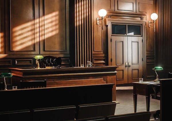 Empty courtroom