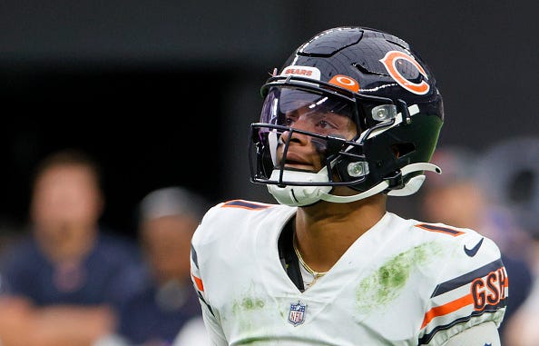 Justin Fields is the No. 26 quarterback in the NFL for 2022. 
