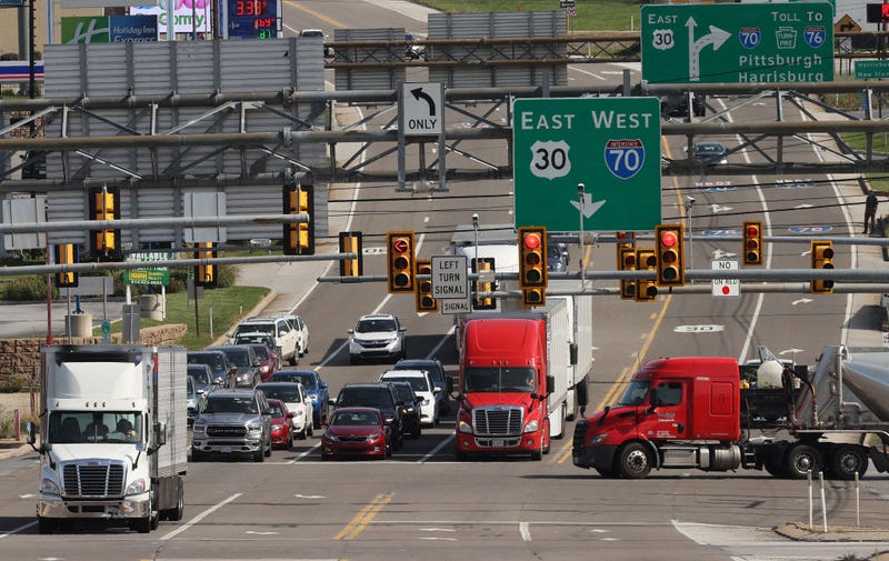 Drivers at the interchange from Interstate 70, the Pennsylvania Turnpike and U.S. Route 30