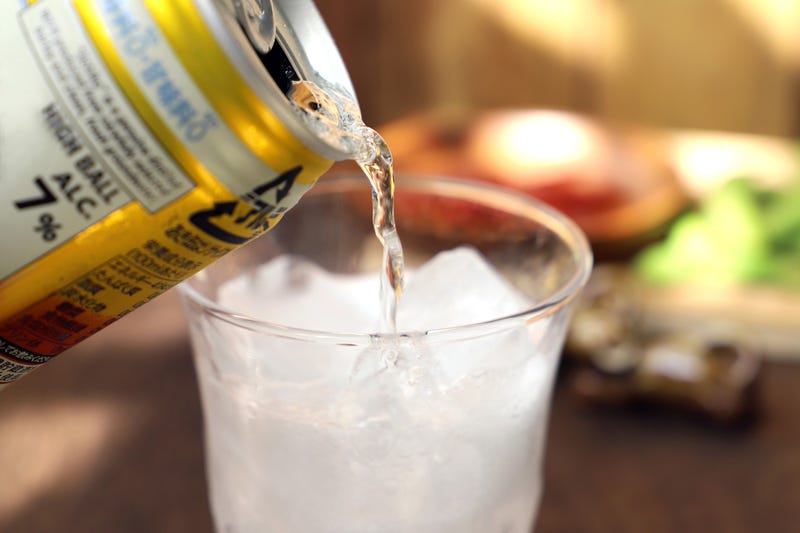 canned cocktail poured