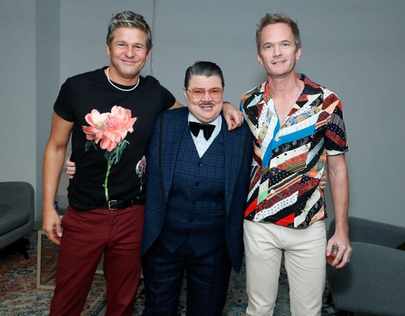 (L-R) David Burtka, Murray Hill and Neil Patrick Harris pose for photo during Food Network & Cooking Channel New York City Wine & Food Festival presented by Capital One - Drag Brunch hosted by David Burtka and Neil Patrick Harris with special guests Murray Hill and Detox at Iron 23 on October 17, 2021 in New York City.
