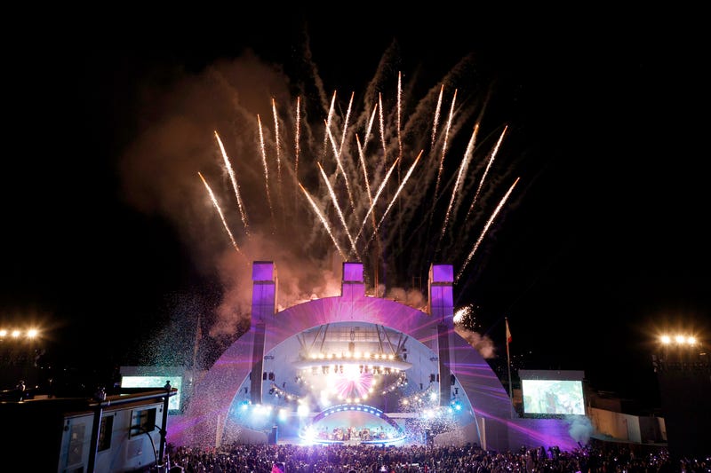 (L-R) Jonny Buckland, Will Champion, Chris Martin, and Guy Berryman of Coldplay performs onstage during the 8th annual "We Can Survive" concert hosted by Audacy at Hollywood Bowl on October 23, 2021 in Los Angeles, California. 