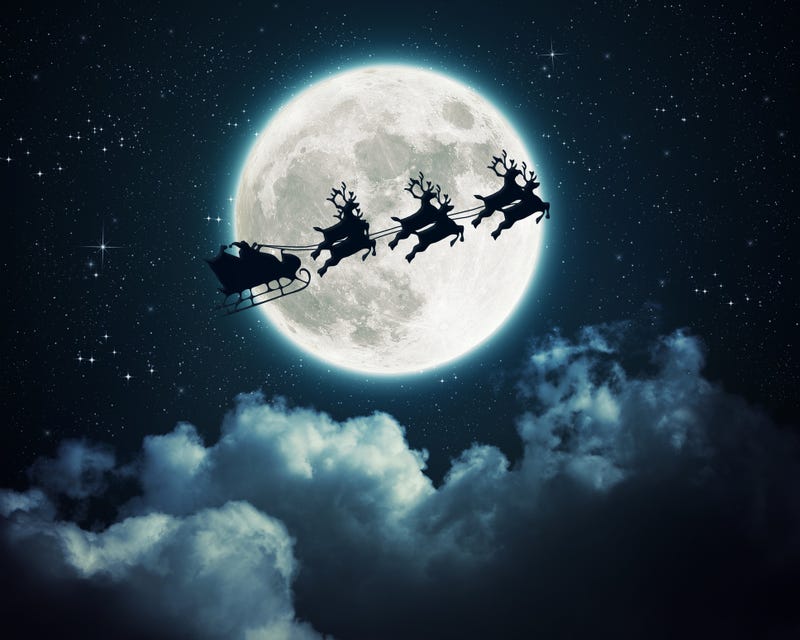 santa in the sky