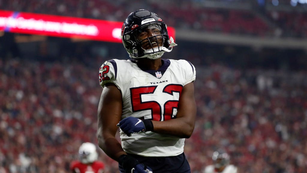 Texans pass rusher Jonathan Greenard inspired by Dwight Freeney's spin move