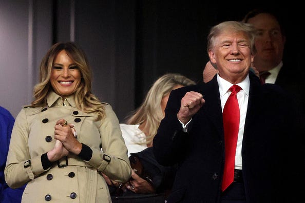 Former first lady and president of the United States Melania and Donald Trump.